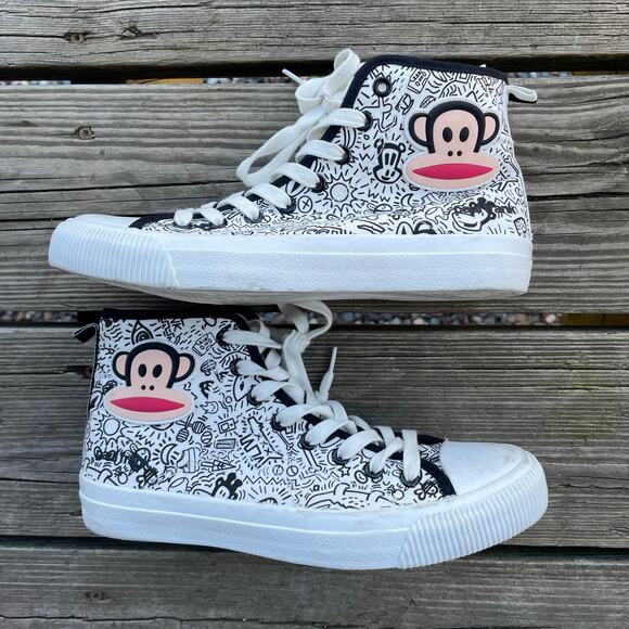 Paul Frank Size 8 HIghtop Doodle Shoe Sneaker Keith Haring Inspired - Picture 11 of 16